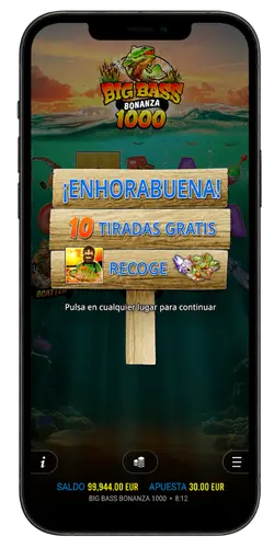 Diez giros gratis Big Bass Bonanza 1000